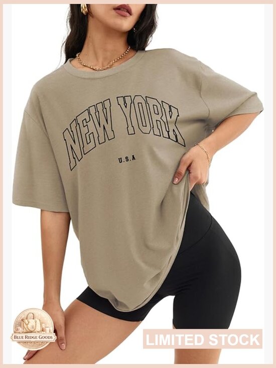 Tops - Oversized T-Shirt Loose Fit Y2K Casual Graphic Tee Summer Workout Top